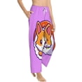 thumbnail image 2 of Uemuo Corgi In Sushi Roll Pattern Women's Wide Leg Palazzo Lounge Pants with Pockets Light Weight Loose Comfy Casual Pajama Pants-Large, 2 of 9