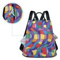 thumbnail image 5 of FORMRS Women's Travel Backpack Purse Anti-Theft Hidden Pockets Casual Shoulder Bag, Yellow Wavy Plaid, 5 of 7