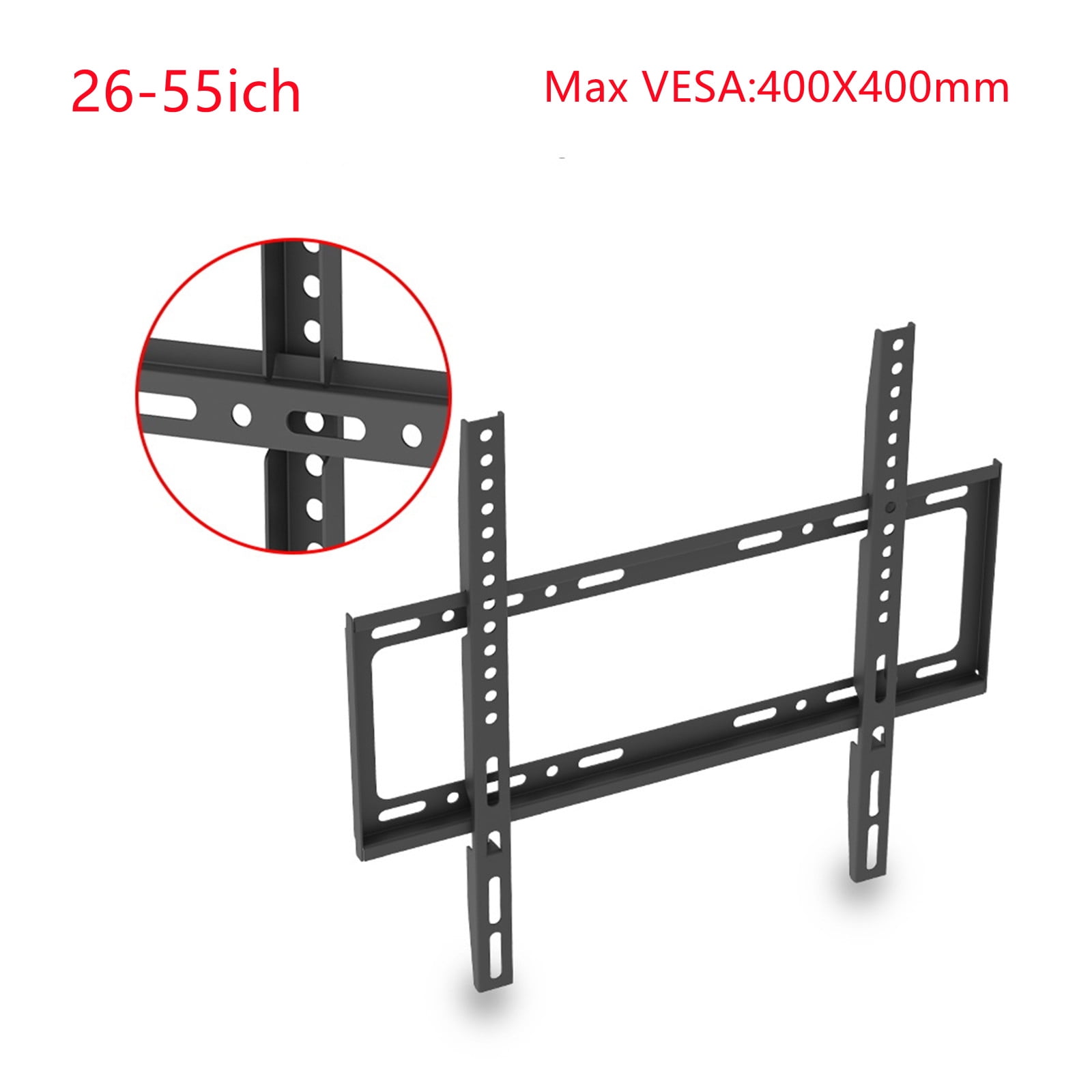 TV Mount Fixed for Most 32-70 Inch LED, LCD and Plasma TV, TV Wall Mount TV Bracket up to VESA from 200x100mm to 600x400mm and 110 LBS Loading Capacity