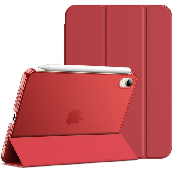 JETech Case Compatible with iPad Mini 6 (8.3-Inch, 2021 Model, 6th Generation), Slim Stand Hard Back Shell Smart Cover with Auto Wake/Sleep (Red)