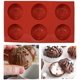 thumbnail image 2 of [Paquete de 2] Molde de silicona hemisférico grande de 6 orificios: se utiliza para hacer bombas de chocolate caliente, molde para hornear cupcakes sin BPA Forma redonda Molde de media esfera oso de fresa Juguete, 2 of 4