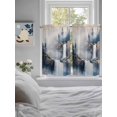 thumbnail image 4 of Tier Curtains 45 Inches Long, Navy Blue Mountain Window Treatment Curtain Drapes, Vintage Abstract Art Window Half Privacy Curtains for Bedroom Bathroom, 42"x45", 2 Panels, 4 of 8