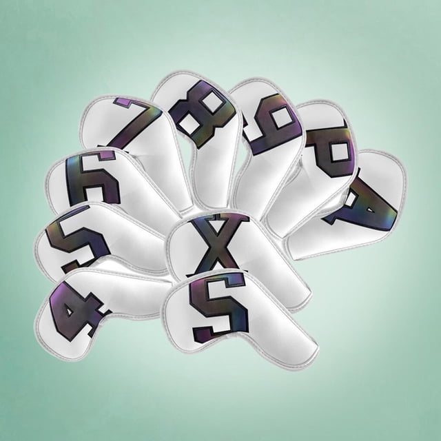 10 unids/pack Golf cubiertas para planchas clubes magia etiqueta de cierre de material cuero de la PU de ambos Golf hierros íntegras cubre para hombres y Sharpla Cubierta de cabeza de hierros de golf