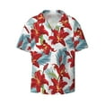 thumbnail image 3 of Goofa Lilies Flowers Printed Men's Casual Short-sleeved Shirt,Lightweight Breathable Button-down,Summer Casual men's top,Versatile Fashion shirt-3X-Large, 3 of 7