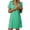 Green, variant on Women's Square Neck Short Sleeve Mini Dress with Pockets Sheer Overlay and Stretch 65% Polyester 30% Viscose 5% Elastane