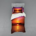 thumbnail image 2 of Ambesonne Romantic Bedding Set 4 Pcs, Colorful Beach Sunset, Queen, Orange Purple, 2 of 3