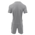 thumbnail image 6 of JUUYY Men's Tracksuits 2 Piece Sets Casual Loose Fit Striped Crew Neck Short Sleeve Tee Shirt Shorts Set Sports Athletic Outfit Gray L, 6 of 8