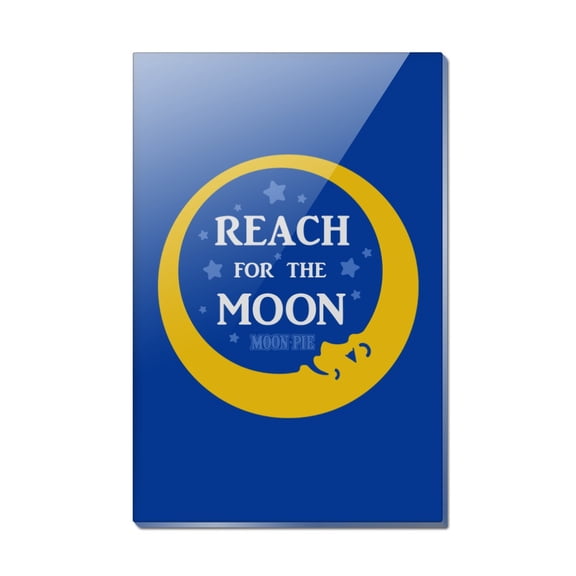 Reach for the Moon Rectangle Acrylic Fridge Refrigerator Magnet