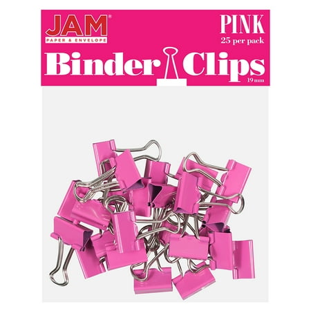 UPC: 0707152625180 | JAM Paper & Envelope Colorful Binder Clips  Small  3/4in  Pink  25/Pack