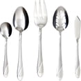 thumbnail image 4 of Cambridge Silversmiths Swirl Sand 89-Piece Stainless Steel Flatware Set (Service for 12), 4 of 7