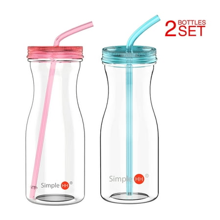 Holiday Season | Tritan Water Bottle With Straw by SimpleHH: BPA Free Cold Drink | Water Container | Dishwasher-Safe Tumbler | Extra Wide Mouth w/ Easy Twist Lid | 33oz | (Best Drink Bottle Australia)