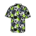 thumbnail image 3 of Daiia Football Hawaiian Shirt for Men Gentle Cotton Regular Short Sleeve Casual-Small, 3 of 9