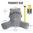 thumbnail image 2 of PHOGARY 31inch Reading Pillow for Bed Backrest with Arms - Dark Grey - Adult, Ultra-Comfy Microplush Cover & Detachable Neck Roll - Unmatched Support Bed Rest Sit Up Pillow, 2 of 9