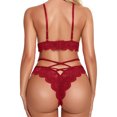 thumbnail image 3 of Conjunto de ropa interior para mujer, conjunto de sujetador y bragas de encaje, ropa interior con cordones, conjunto de ropa interior Sexy con abertura de encaje para mujer, 3 of 5