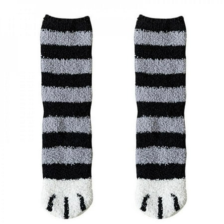 

[Big sale!] Hot funny socks female casual cartoon plush coral velvet women s socks autumn and winter cat claws cute thick warm socks