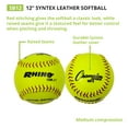 thumbnail image 3 of Champion Sports 12" Syntex Leather Cover Softballs - Cork Core - Medium Compression - NFHS Approved - Raised Seams - Optic Yellow - Pack of 12, 3 of 7