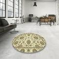 thumbnail image 4 of Ahgly Company Machine Washable Indoor Round Abstract Brown Area Rugs, 7' Round, 4 of 7
