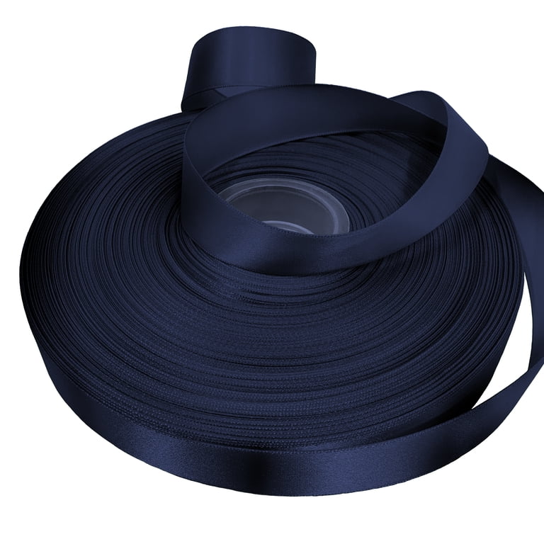 Creative Ideas Solid Satin Ribbon - Navy Blue, 7/8 Inch X 100 Yards, Polyester