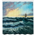 thumbnail image 3 of Ambesonne Fine Art Shower Curtain, Ship in the Sea Painting, 69"Wx84"L, Multicolor, 3 of 3