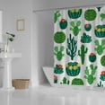 thumbnail image 3 of Coolnut Shower Curtain Set with Hooks Blooming Cactuses Polyester Waterproof Bath Curtain72" x 72", 3 of 6