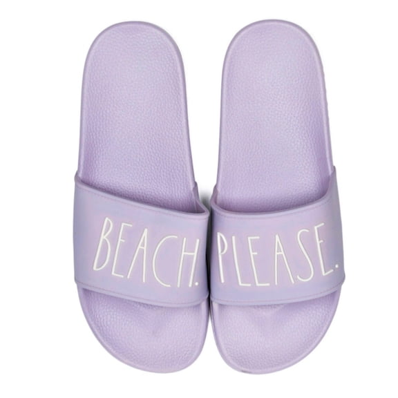 Rae Dunn Women's Beach Please Slip On Casual Slide Sandals
