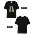 thumbnail image 6 of T Shirts for Women Short Sleeve Cotton Crewneck T-Shirt, Merry Christmas Western Boots Leaves Tee Tops Casual Basic T-Shirts, XS-5XL Black 3XL, 6 of 7