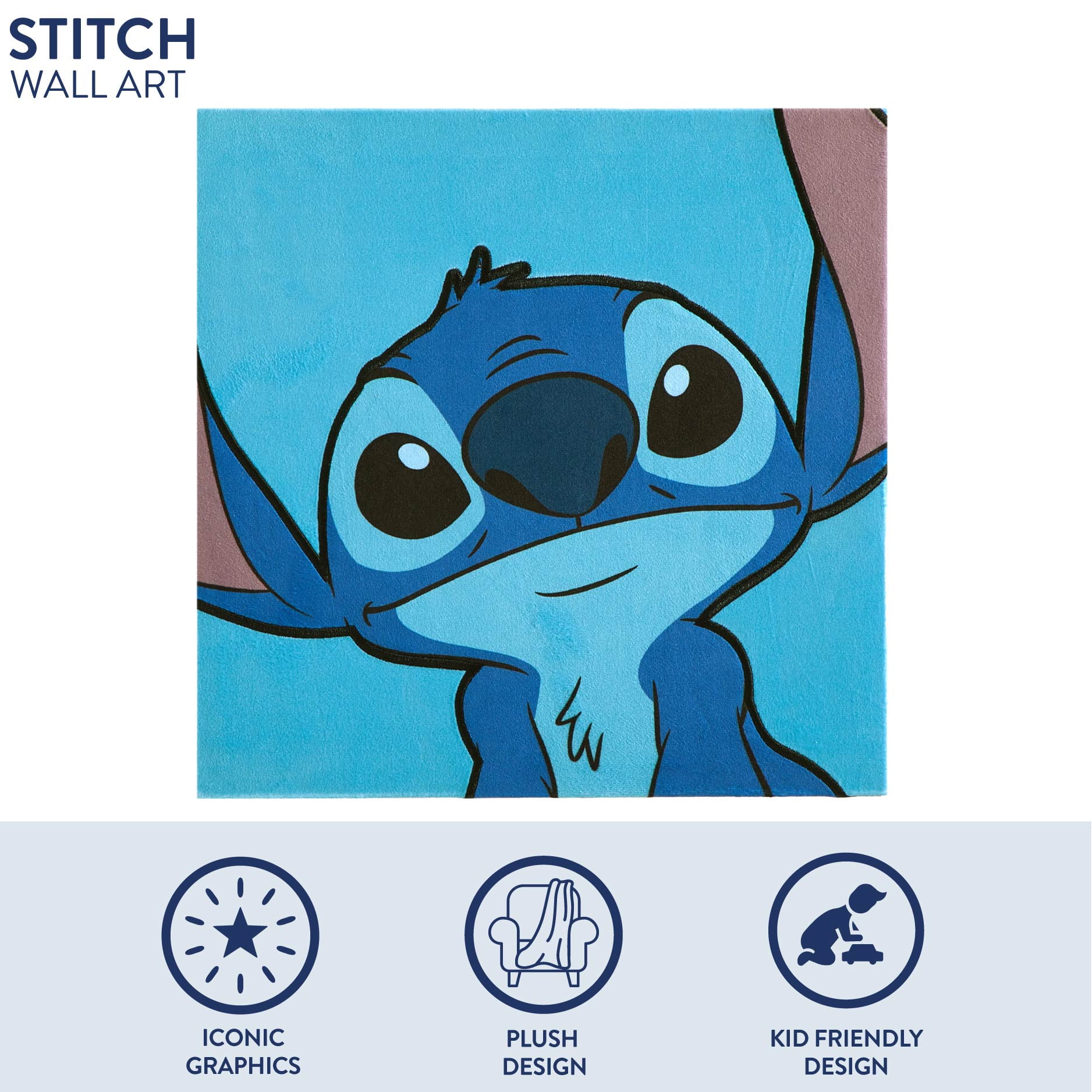 Disney's Lilo & Stitch Plush Textured Wall Art for Kids, 12" x 12"