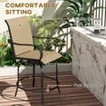 thumbnail image 4 of Outsunny 360° Swivel Outdoor Bar Stools Set of 2, Bar Height Chairs w/ Armrests, Mixed Brown, 4 of 9