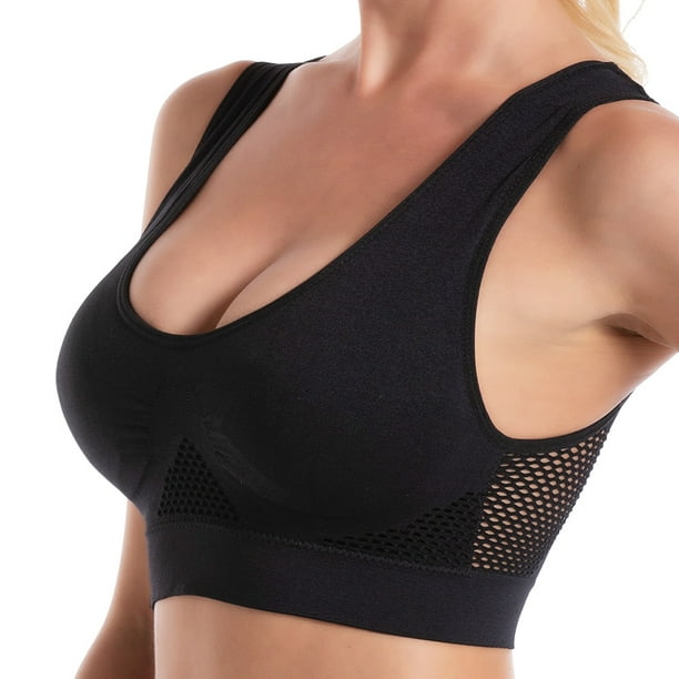 Sports Bras For Women Unwired Bras Wireless S-6XL Plus Size Sexy Backless  Push Up Seamless Mesh Top Bra Without Bones Frame Bras 