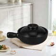 thumbnail image 3 of Shisuyan Traditional Clay Pot, 900ml Chinese Clay Cooking Pot with Lid Single Handle Rice Porridge Stews Pots for Stovetop Microwave Cooking Use, 3 of 9