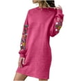 thumbnail image 2 of Royisotas Dress for Women Long Sleeve Floral Embroidered Casual Dress Loose Trendy Tunic Dresses, 2 of 5