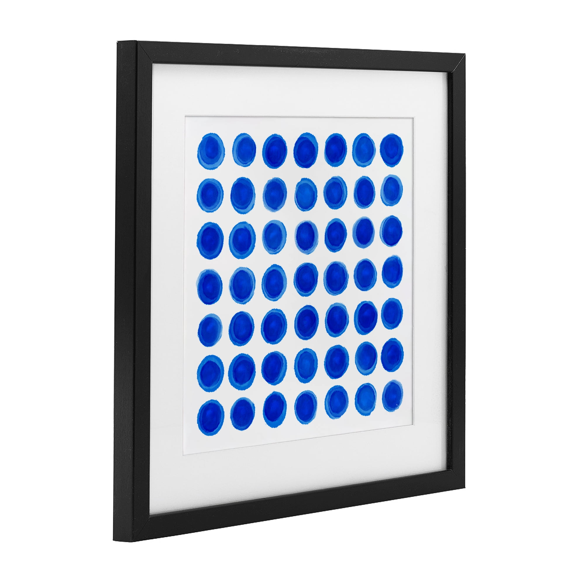 Stupell Industries Blue Dots Uniform Pattern Black Framed Print Under Glass, design by Martina Pavlova
