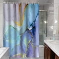 thumbnail image 3 of Blue Purple Marble Shower Curtain Abstract Modern Design Waterproof Fabric Bathroom Curtain Decoration Ideal for Contemporary Bathrooms with 12 Hooks (72"x72), 3 of 6