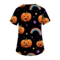 thumbnail image 3 of MLQIDK Halloween Print Scrubs for Women Plus Size Spooky Season Scrub Shirts V Neck Short Sleeve Funny Pumpkin Ghost Bat Printed Nurse Uniforms Halloween Fun Workwear Multicolor 5XL, 3 of 5