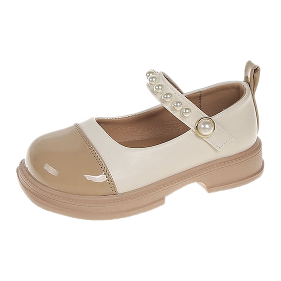 Otqutp Girls Mary Jane Shoes Dress Flats for School Uniform Summer Kids Chunky Low Heel Wedding Party Dress up Shoes