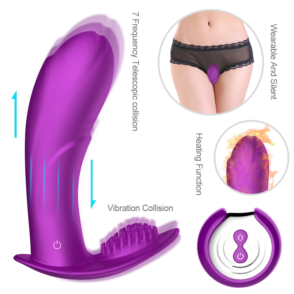 Vibrant Wearable Panty Vibrators for Woman, Thrusting Wireless Panty Sex Adult Toys for Female Her Pleasure Vibrator with Remote Control Telescopic Warming Clitoris Stimulator Vibrator pic photo