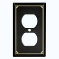 thumbnail image 2 of Metal Light Switch Plate Cover Elegant Victorian Floral Frame Black FRA072, 2 of 13