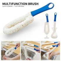 LHWEN 2pc Long Handle Sponge Cleaner Brush for Wine Glass Bottle Cup Kitchen Cleaning 45cm Eco Friendly Bendable Brush Head for Decanters and Stemware Ergonomic Design