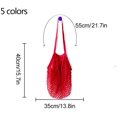 thumbnail image 2 of Pack of 5 Portable/Reusable/Washable Cotton Mesh String Organic Organizer Shopping Handbag Long Handle Net Tote, 2 of 8