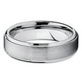 thumbnail image 3 of 6mm Brushed Silver Tungsten Carbide Wedding Band Stepped Edge Polished Mens Womens Ring 9.5, 3 of 4