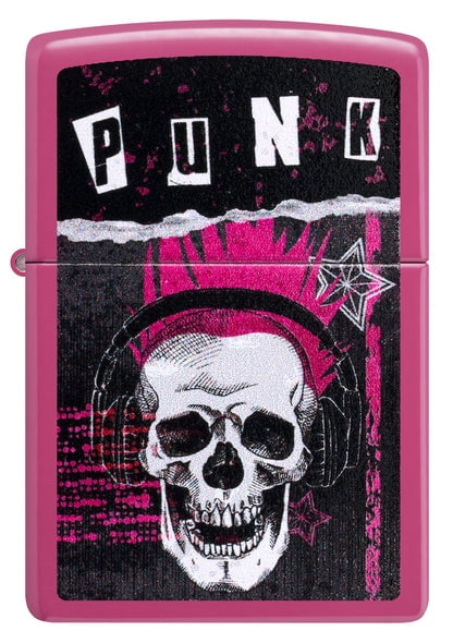 Zippo Lighter - Customized Engraved Message on Windproof Punk Skull Design 46430