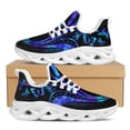 thumbnail image 1 of Zapatillas deportivas de malla con diseño floral 3D de mariposas moradas oscuras para mujer, zapatos de plataforma ligeros con cordones para caminar., 1 of 6