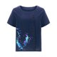 thumbnail image 3 of Camisetas de Manga Corta para las Mujeres Botón de Impresión Casual Cuello Redondo Camiseta Superior, Blusas para las Mujeres Casual, 3 of 4