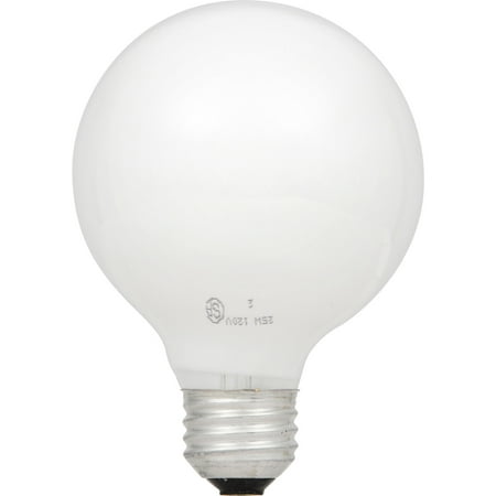 Great Value Globe Light Bulb, Dimmable, Frosted Bulb, 25W, 3