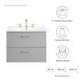 thumbnail image 4 of Sink Vanity Cabinet, Grey Gray White, Ceramic, Wood, Modern Contemporary, Hotel Bedroom Bathroom Master Suite Guest, 4 of 9