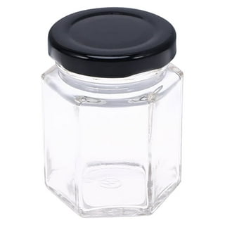 Folinstall Round 8 oz Glass Jars with Black Metal Lid - Canning Jars for Jam, Honey, Spices, Arts and Gift Holder 1 Set (9 Jars)