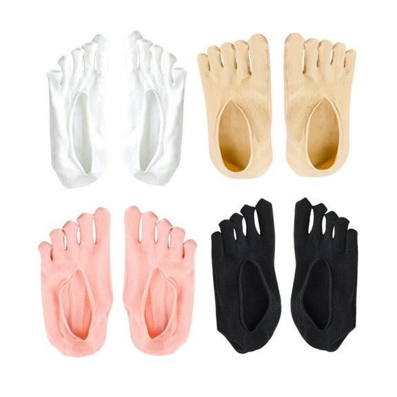 Masteelf 4 Pairs Girls Toe Socks Breathable Cotton Prevent Skin Color Comfort