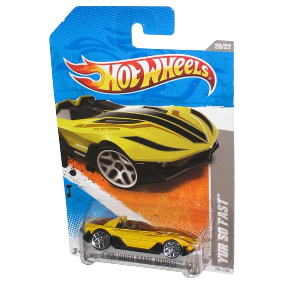 Hot Wheels HW Video Game Heroes '11 20/22 Yellow Yur So Fast Toy Car 242/244