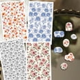 thumbnail image 4 of Papel de transferencia de arcilla rosa de línea, 4 diseños, 24 piezas, hojas de transferencia de arcilla polimérica rosa, papel de transferencia pequeño floral azul, 4 of 9