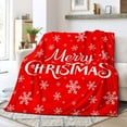 thumbnail image 3 of Merry Christmas Throw Blanket White Snowflake Flannel Blanket Red Christmas Blanket for Kids Boys Girls Xmas Room Decorative Christmas New Year Gift Blanket (Blanket Xmas3015-60 x50), 3 of 5